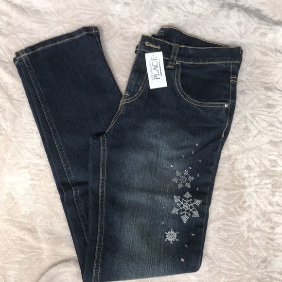 The Children’s Place Skinny Stretch Adjustable Waist Dark Wash Denim Jeans 14 - Picture 3 of 6